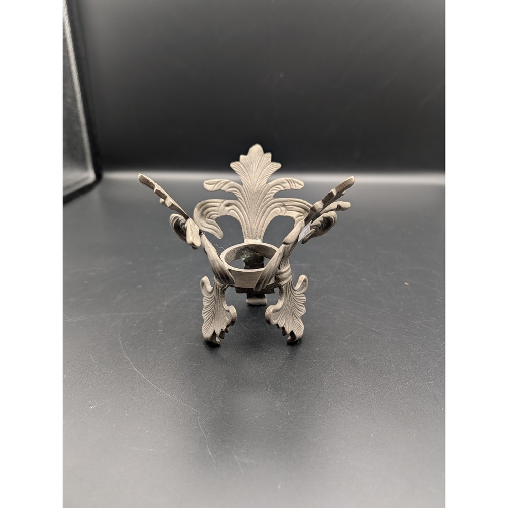 Vintage Fleur De Lis Trio Brass Stand Holder 5" By Pier One Paperweight Stand